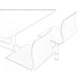 Monoblock canteen table with integrated seats Otura