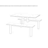 Garden table combined of steel and wood Gancani