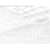 Wooden auditorium seats Herepian