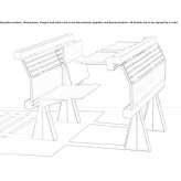 Bench-type desk with integrated chairs Nesles