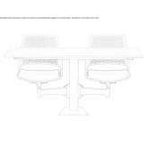 Modular MDF study table with integrated chairs Bohonye