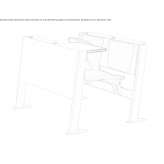 Bench-type desk with integrated chairs Zuhres