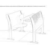 Bench-type desk with integrated chairs Mertzon