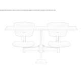 Modular MDF study table with integrated chairs Bohonye
