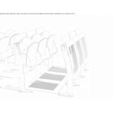 Bench-type desk with integrated chairs Forette