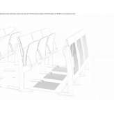Bench-type desk with integrated chairs Forette