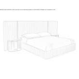 Velvet double bed with high headboard Venice