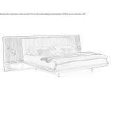 Walnut double bed with integrated bedside tables Dulovac