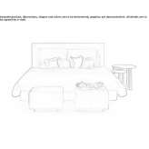 Double bed with leather headboard Gavoi