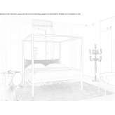 Canopy bed with upholstered headboard Fane