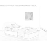 Upholstered single bed with removable cover Molochio