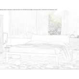 Double bed with upholstered headboard Fane