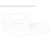 Double bed upholstered in leather with a quilted headboard Ilijas