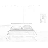 Double bed with a quilted headboard Pocinhos