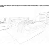 Leather double bed with upholstered headboard Adrano
