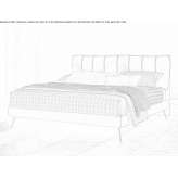 Fabric double bed with quilted headboard Yahyali