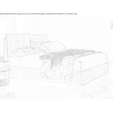 Fabric double bed with quilted headboard Yahyali