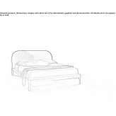 Leather double bed with upholstered headboard Helland