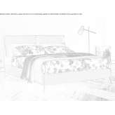 Double fabric bed with upholstered headboard Yahyali