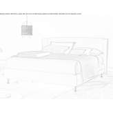 Double fabric bed with upholstered headboard Yahyali