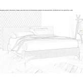Double fabric bed with upholstered headboard Yahyali