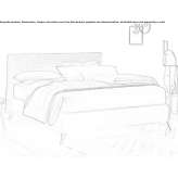 Double fabric bed with upholstered headboard Yahyali