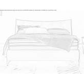 Fabric double bed with quilted headboard Yahyali