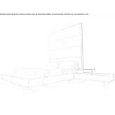 King size Nabuk bed with integrated bedside tables Zybiny