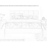 Fabric double bed with quilted headboard Yahyali