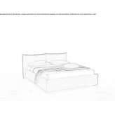 Double bed upholstered in fabric Coueron
