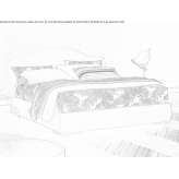 Double fabric bed with upholstered headboard Yahyali