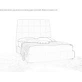 Leather double bed with high headboard Camalote