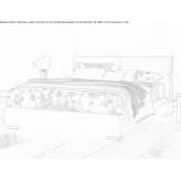 Double fabric bed with upholstered headboard Yahyali