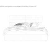 A bed upholstered in leather with a quilted headboard Osakis