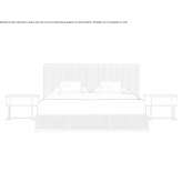 Double fabric bed with upholstered headboard Hresa