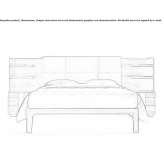 Double bed with integrated bedside tables Laja