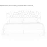Leather bed with a quilted headboard Vizzini