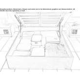 Double bed with a quilted headboard Copacel