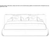 Fabric bed with headboard for storage Hresa