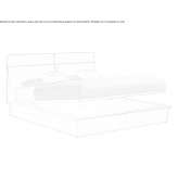 Bed with storage in tanned leather with an upholstered headboard Hresa