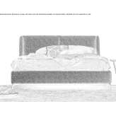 Double bed upholstered in fabric Weitnau