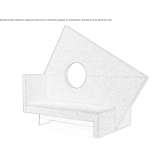 Sectional fabric sofa with high backrest Gavello