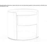 Round, leather bedside table with drawers Yakakent