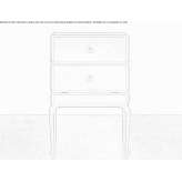 Rectangular bedside table made of wood and leather Nappanee