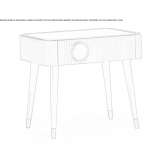 Rectangular wooden bedside table with drawers Momence