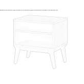 Rectangular black bedside table Vimeiro
