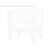 Rectangular walnut bedside table Vimeiro