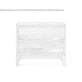 Rectangular walnut bedside table with drawers Kelty
