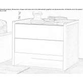 MDF and leather bedside table with drawers Langue