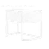 Rectangular bedside table in leather, glass and metal Hresa